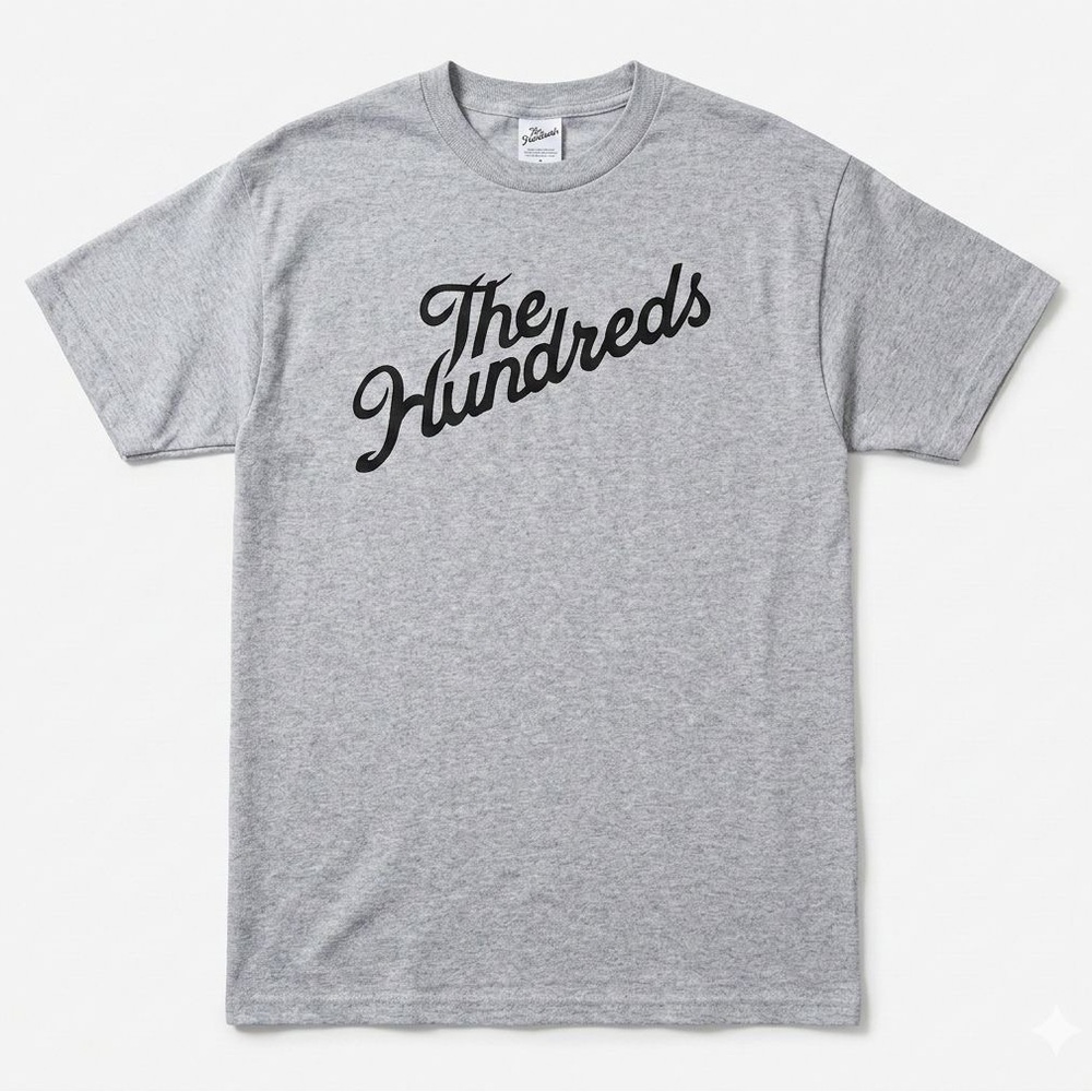 Gildan Grey Crewneck Tee with Black Script Logo-M